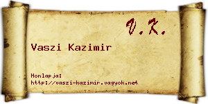 Vaszi Kazimir névjegykártya